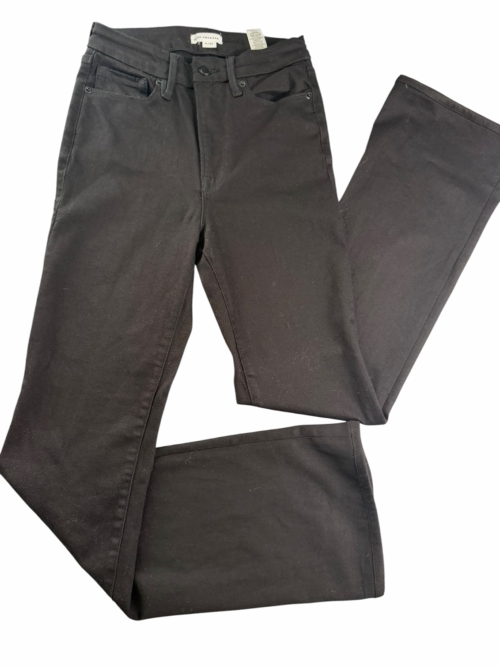 Good American Good Classic Bootcut Jeans in True Black Denim | 4/27 - Picture 4 of 8